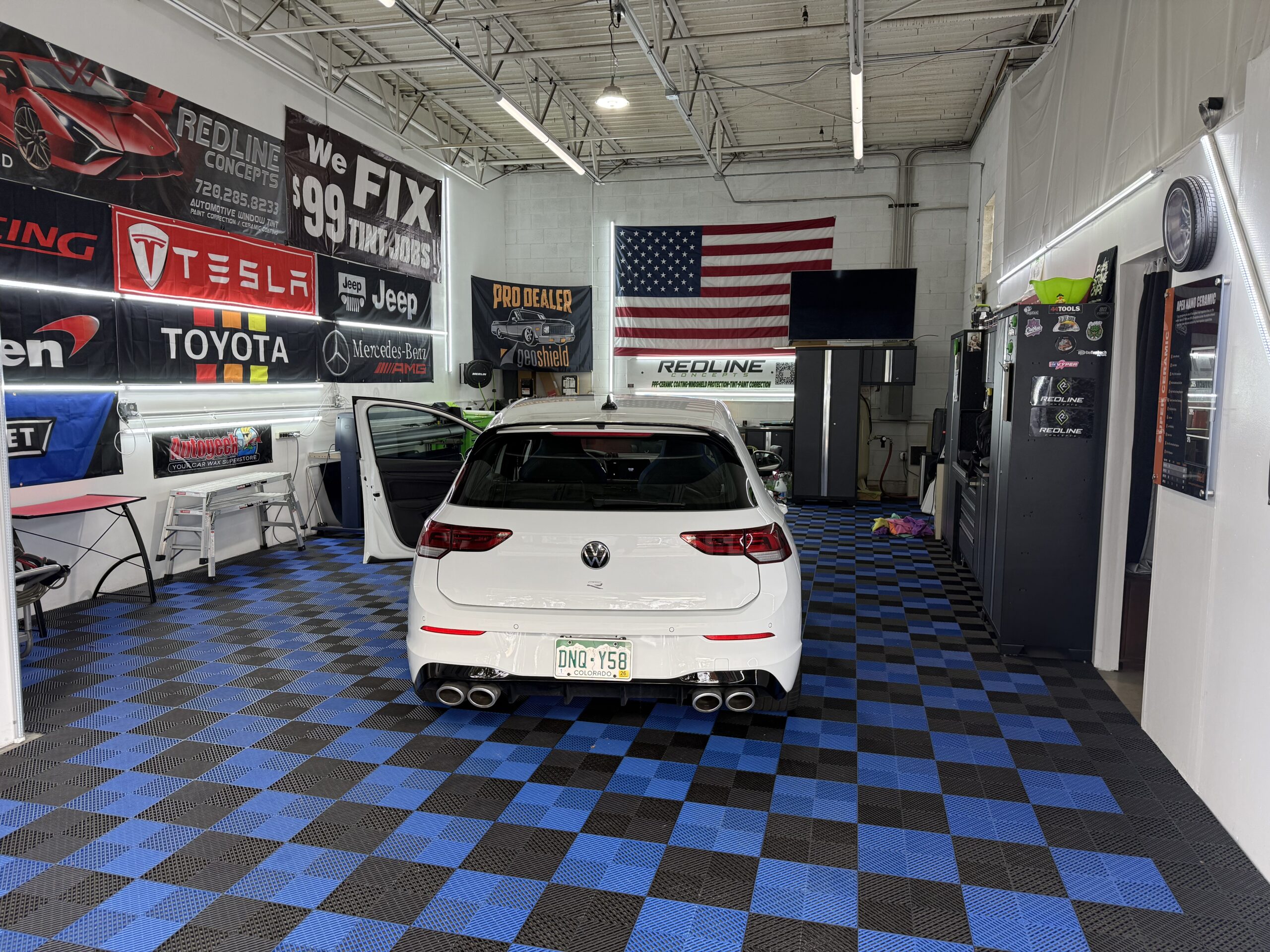 VW in a garage